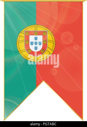 Ruban vertical de luxe drapeau national encadré en or Illustration de Vecteur