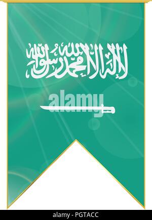 Ruban vertical de luxe drapeau national encadré en or Illustration de Vecteur