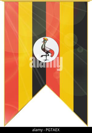 Ruban vertical de luxe drapeau national encadré en or Illustration de Vecteur