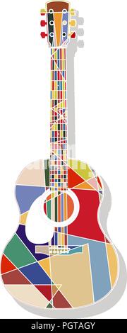 Guitare classique en couleurs Illustration de Vecteur