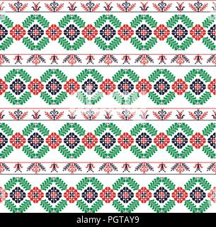 Seamless pattern design inspiré par la broderie traditionnelle Hongroise Illustration de Vecteur