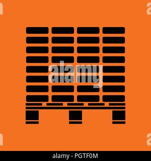 La construction de l'icône palette . Fond orange avec du noir. Vector illustration. Illustration de Vecteur