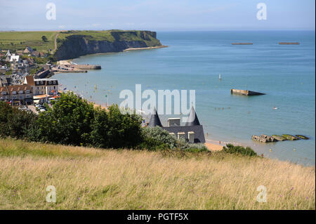 Les jetées de Arromanches-les-Bains Banque D'Images