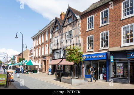 High Street, Worcester, Worcestershire, Angleterre, Royaume-Uni Banque D'Images