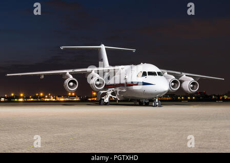 Un British Aerospace 146 passanger et VIP avion du No 32 Squadron de la Royal Air Force à la base aérienne de la RAF Northolt. Banque D'Images