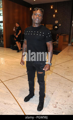 Les boxeurs de WBO arrivent à l'InterContinental London hotel à l'O2 avec : Nick Webb frère Où : London, Royaume-Uni Quand : 28 juillet 2018 Source : WENN.com Banque D'Images