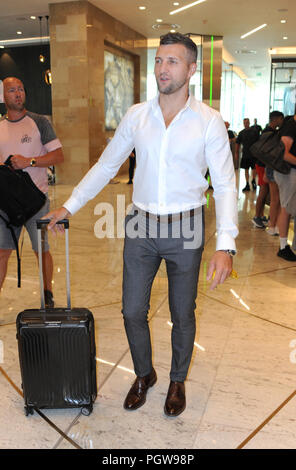 Les boxeurs de WBO arrivent à l'InterContinental London hotel à l'O2 comprend : Guest Où : London, Royaume-Uni Quand : 28 juillet 2018 Source : WENN.com Banque D'Images