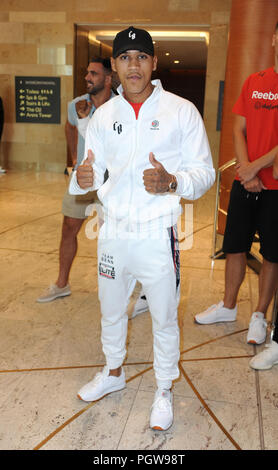 Les boxeurs de WBO arrivent à l'InterContinental London hotel à l'O2 comprend : Connor Benn Où : London, Royaume-Uni Quand : 28 juillet 2018 Source : WENN.com Banque D'Images