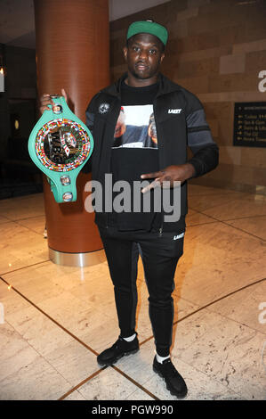 Les boxeurs de WBO arrivent à l'InterContinental London hotel à l'O2 comprend : Dillian Whyte Où : London, Royaume-Uni Quand : 28 juillet 2018 Source : WENN.com Banque D'Images