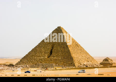 Le grand Sphinx de Gizeh et la Pyramide de Khafré, pyramide de Gizeh, Egypte complexes Banque D'Images