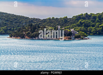 Monastère Saint Mary sur l'île de Mljet - Croatie Banque D'Images