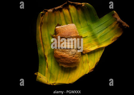 Du pain sur de fausses feuilles de bananier Banque D'Images