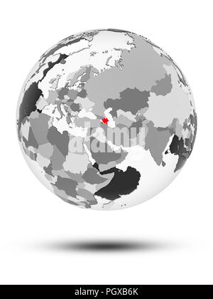 Azerbaïdjan Le globe avec des océans translucide isolé sur fond blanc. 3D illustration. Banque D'Images