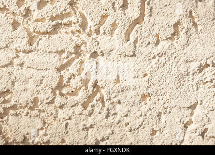 Vieux mur de béton blanc craquelé. Fond texturé. Banque D'Images