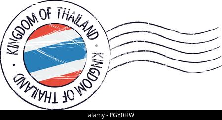 Timbre postal grunge de la Thaïlande et d'un drapeau sur fond blanc Illustration de Vecteur