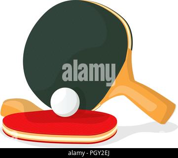 Palettes de ping-pong sur fond blanc Illustration de Vecteur