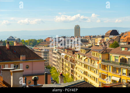 Cityscape sur Lausanne, Suisse. Banque D'Images