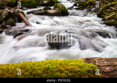 Une longue exposition d'un fleuve dans Le Hohwald Banque D'Images