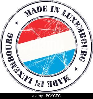 Made in Luxembourg grunge rubber stamp avec drapeau Illustration de Vecteur