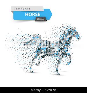 Superbe cheval - abstract dot illustration. Illustration de Vecteur