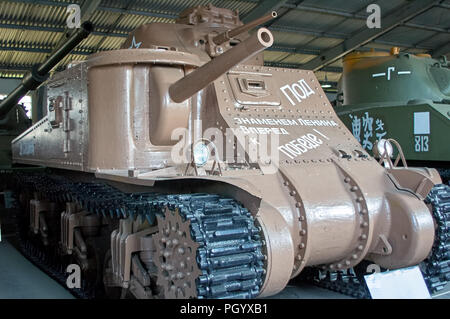 La région de Moscou, Russie - 30 juillet 2006 : Moyen Tank M3 un char américain utilisé pendant la Seconde Guerre mondiale, le Tank Museum, Koubinka près de Moscou Banque D'Images