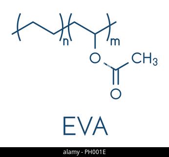 L'éthylène-acétate de vinyle (EVA), la structure chimique. Formule topologique. Illustration de Vecteur