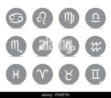 Contour gris signe astrologique horoscope signe stylisé vector illustration EPS10 Illustration de Vecteur