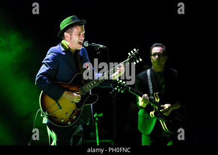 Barcelone, Espagne. 25 août, 2018. Les concerts de Juan Perro de Teatre Coliseum. Mas i Mas Festival. Photographe : © Aitor Rodero. Banque D'Images