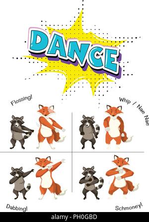 Danse animaux concept illustration Illustration de Vecteur