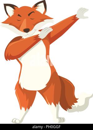 Un dab fox illustration sur fond blanc Illustration de Vecteur