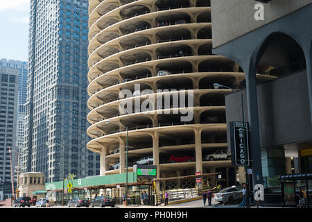 Marina Tower location Park, North State Street, Chicago Banque D'Images