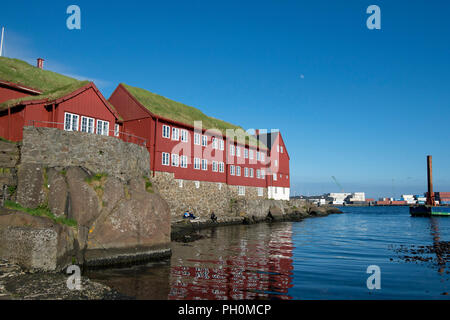 Vieux édifices du parlement des Îles Féroé Îles Féroé Tórshavn péninsule Tinganes, Danemark Banque D'Images