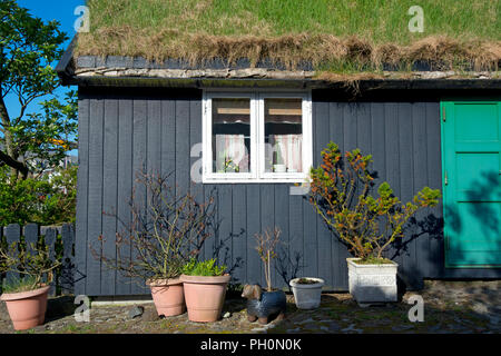 Vieux édifices du parlement des Îles Féroé Îles Féroé Tórshavn péninsule Tinganes, Danemark Banque D'Images