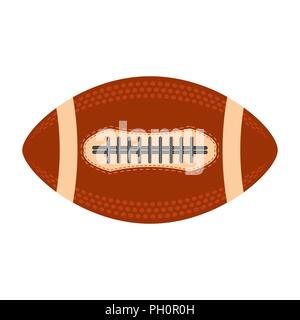 Ballon de football américain isolé sur fond blanc. L'icône du Sport rugby. L'élément de conception d'équipement de sport. Illustration de Vecteur