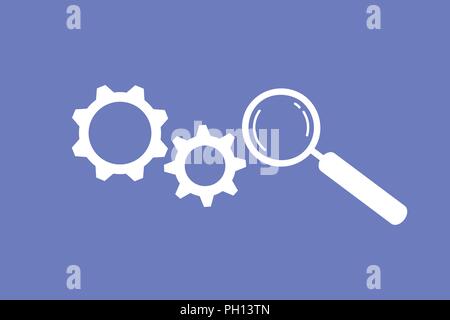 Loupe et pignons d'équipe vector illustration Illustration de Vecteur