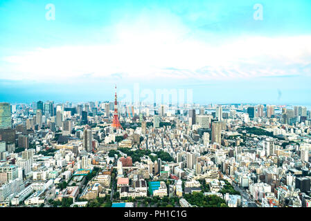 La Tour de Tokyo, Japon - communication et tour d'observation. Banque D'Images