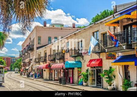 La rue de la rivière Savannah en Géorgie Banque D'Images