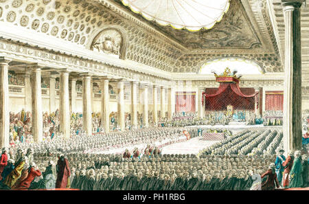 L'ouverture des états généraux le 5 mai 1789 dans la salle des Menus Plaisirs à Versailles. Banque D'Images