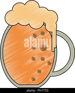 Scribble verre Beer Cup Illustration de Vecteur