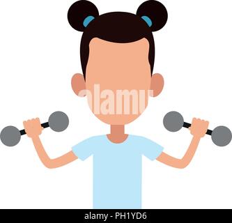 Levage fille kettlebells Illustration de Vecteur