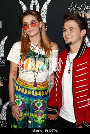 Las Vegas, NV, USA. Août 29, 2018. Paris Jackson, Prince Jackson Michael Jackson pour des arrivées à 60e anniversaire Diamond Anniversary Celebration, Lumière du Mandalay Bay Beach Club, Las Vegas, NV le 29 août 2018. Credit : Everett Collection Inc/Alamy Live News Banque D'Images