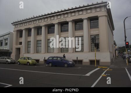 Façade de l'immeuble de bureaux de la confiance du public, un bâtiment classique à Napier, Nouvelle-Zélande sur l'image, le 29 novembre 2017. () Banque D'Images