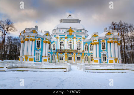 Dans l'Ermitage pavillon Catherine park à Tsarskoe Selo en hiver. La ville de Pouchkine. Saint Petersburg. La Russie Banque D'Images