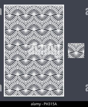 Vecteur coupés au laser et du modèle homogène pour panneau décoratif. Une image propre à l'impression, gravure, découpe laser papier, bois, métal Illustration de Vecteur