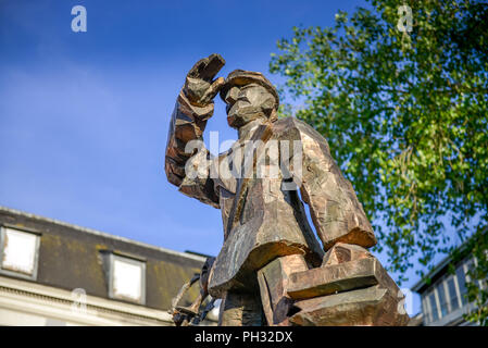 Tramway Hans-Albers-Statue, tramway Hans-Albers-Platz, St Pauli, Hambourg, Allemagne Banque D'Images