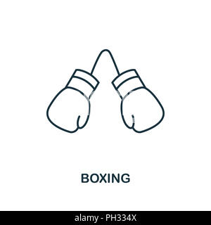 L'icône Contour de boxe. Élément simple illustration. L'icône de la boxe en contours style design de l'équipement sport collection. Peut être utilisé pour le web, mobile et Banque D'Images