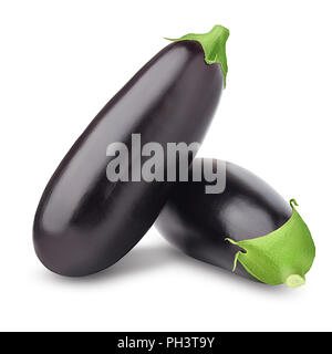 Aubergine, isolé sur fond blanc, chemin de détourage, pleine profondeur de champ Banque D'Images