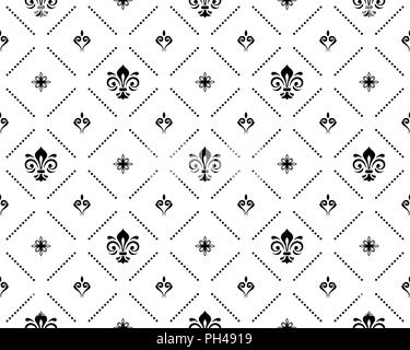 Modèle vectoriel continu avec Lys Royal noir Illustration de Vecteur