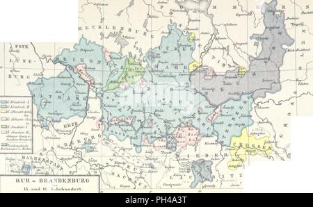 Libre à partir de la page 75 de '[Die preussischen Territorialgeschichte des brandenburgisch, l'un Auschluss im zehn historische Karten übersichtlich dargestellt.]' . Banque D'Images