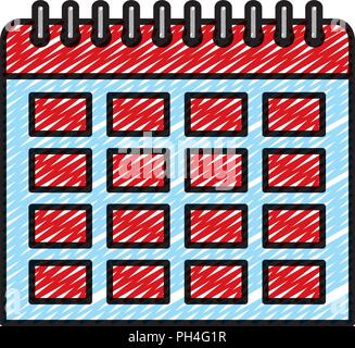 Doodle calendrier organisateur d'événement important jour Illustration de Vecteur